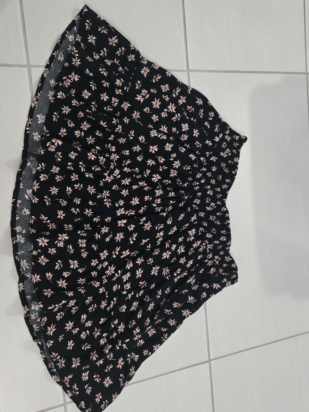 SO Black Mini Skirt with Pink Floral Print